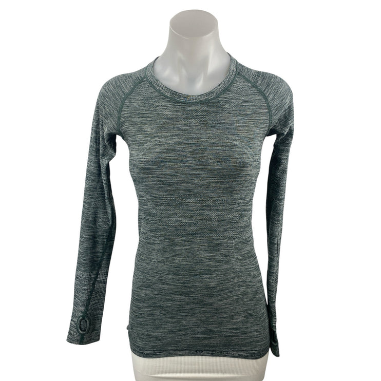 Lululemon Women Gray Heather Long Sleeve Yoga Workout Athletic T Shirt Tee Top 4