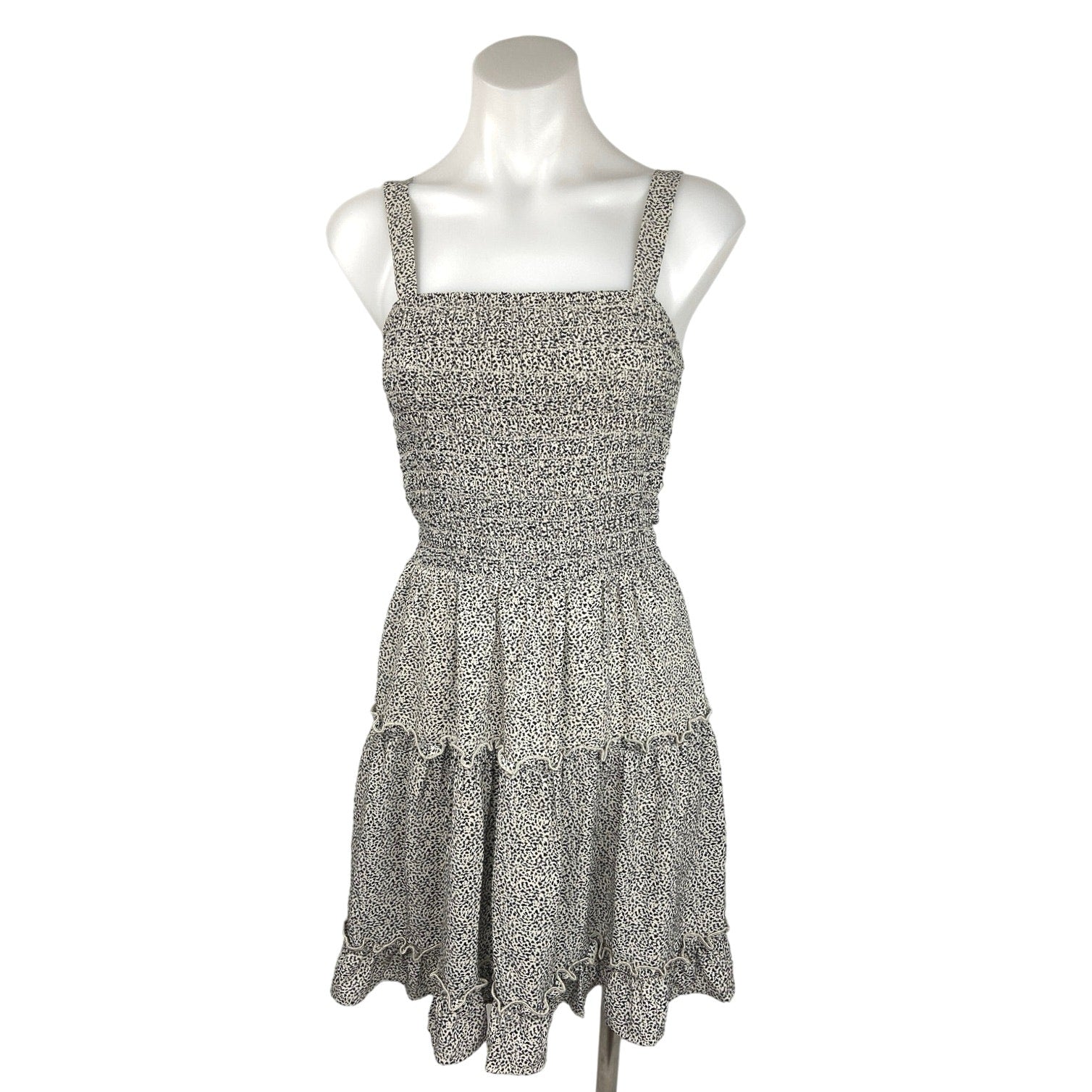 Jessica Simpson Black White Smocked Ruffle Tiered Sleeveless Mini Sund Brie Jessica Simpson Black White Smocked Ruffle Tiered Sleeveless Mini Sund Brie