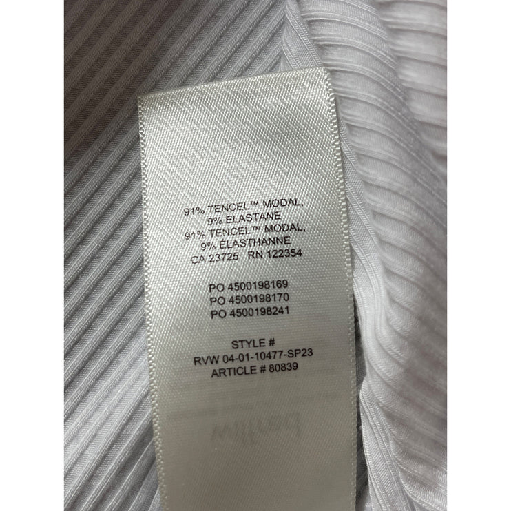 Aritzia Wilfred White Ribbed Knit High Neck Sleeveless Basic Tank Top Size L