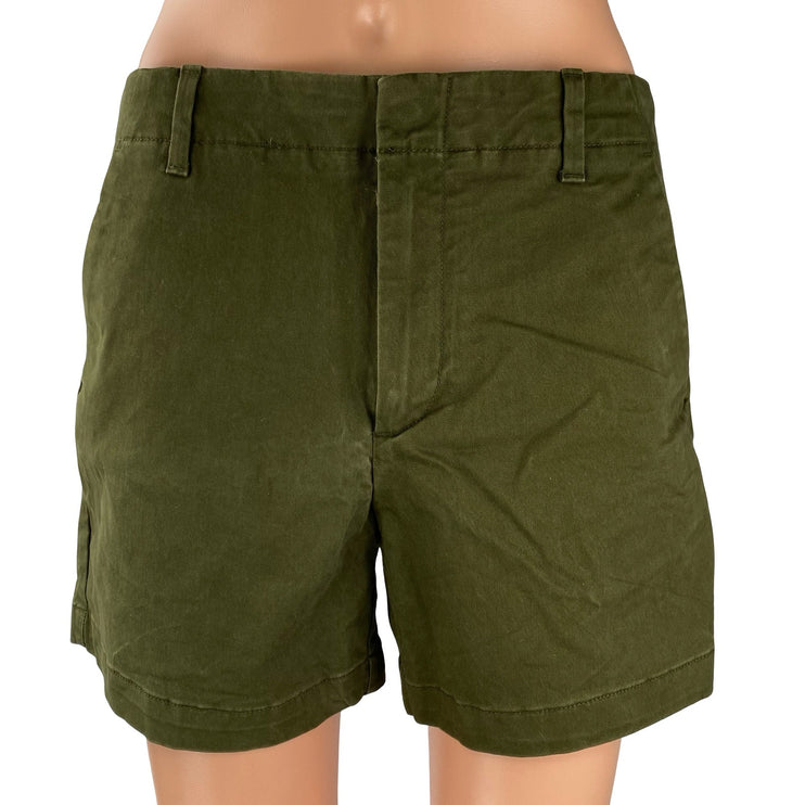 Banana Republic Authentic Chino Women's Green High Rise Casual Mini Shorts 4
