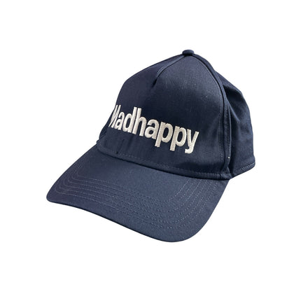 Madhappy Women's Navy Blue White Embroidered Logo Strapback Baseball Cap Hats OS