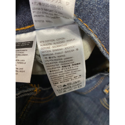 Levi's Men's Blue Mid Rise Dark Wash Button Skinny Leg Denim Jeans Size W29 L30