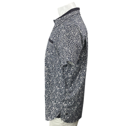 Lululemon Summer Fridays Black White Short Sleeve Floral Button Down Shirt Top M