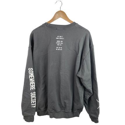 Mayfair The Label Mens Gray Somewhere Society Graphic Pullover Sweatshirt Top OS
