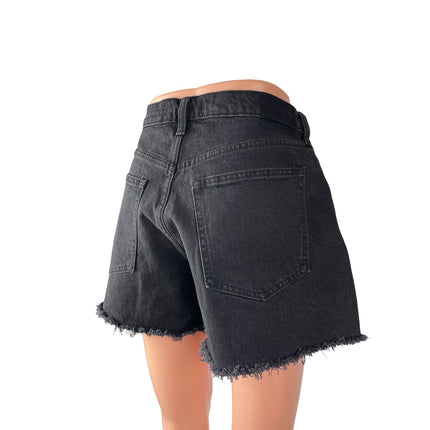 Abercrombie & Fitch The Mom Shore High Rise Black Cutoff Denim Jean Shorts 12