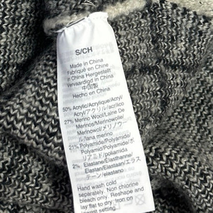 Madewell Women's Tan Rib Knit Long Sleeve Plaid Check Turtleneck Sweater Top S