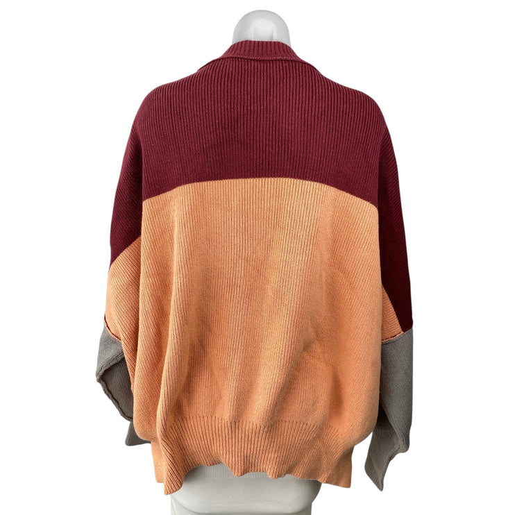 Free People Easy Street Multicolor Color Block Dolman Sleeve Tunic Sweater Top M
