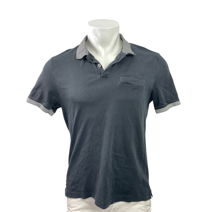 Banana Republic Luxe Touch Black Short Sleeve Performance Polo Shirt Top Size M