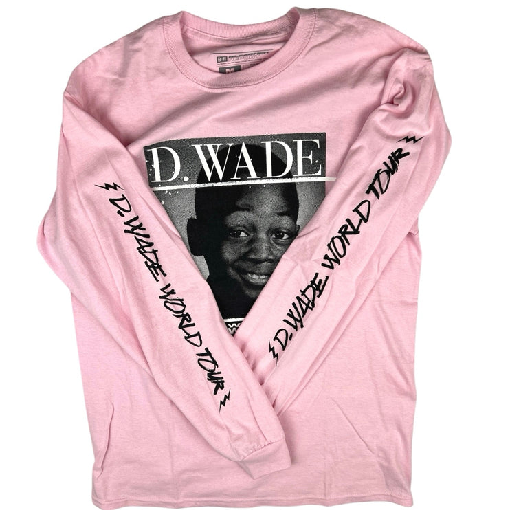 NBA Pink Dwayne D. Wade World Basketball Graphic Tour T-Shirt Tee Top Size M