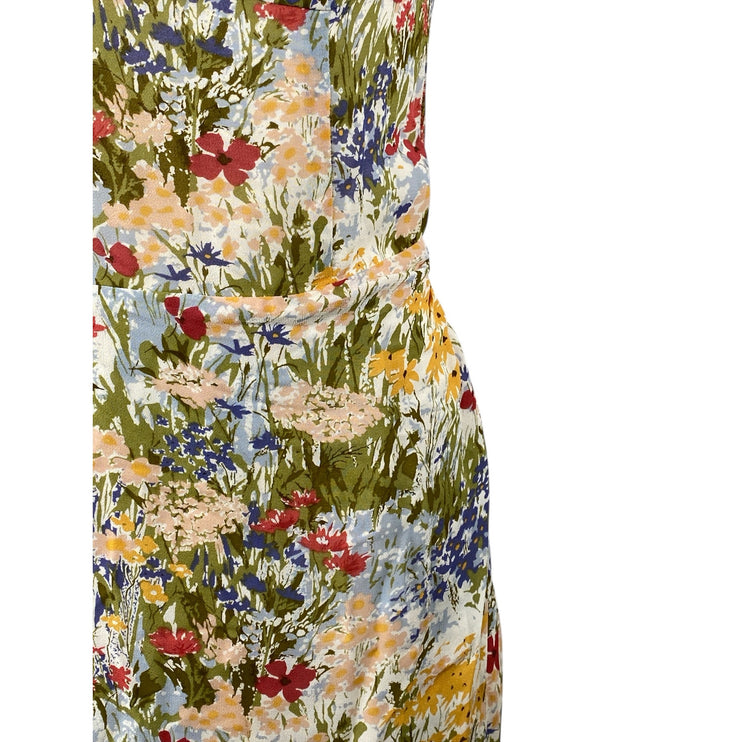 Reformation Kourtney Multicolor Floral Sleeveless Bustier Slit Midi Dress Size 6