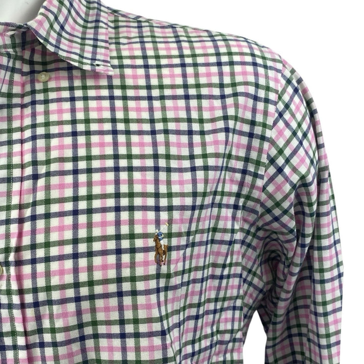 Ralph Lauren Men's Multicolor Plaid Long Sleeve Button Down Shirt Top Size L