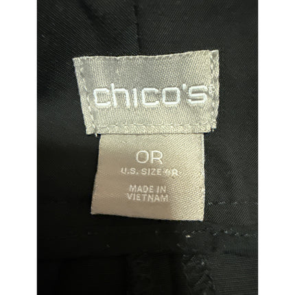 Chico's Women's Black High Waisted Cropped Straight Leg Trousers Pants Size 4