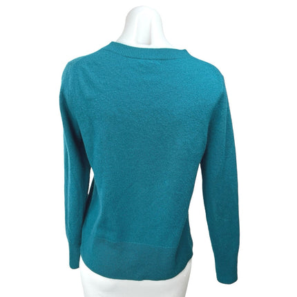 J.Crew 100% Cashmere Women's Blue Knit Long Sleeve Crew Neck Sweater Top Size XS
