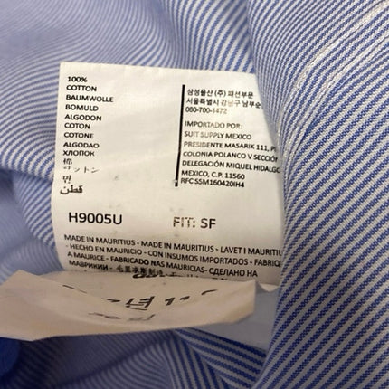 Suitsupply Traveler Men's Blue Long Sleeve Collar Button Down Shirt Top Sz 41/16