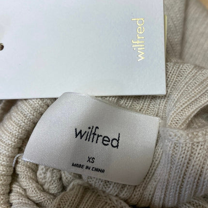 Aritzia Wilfred Beige Long Balloon Sleeve Turtleneck Sweater Mini Dress Size XS