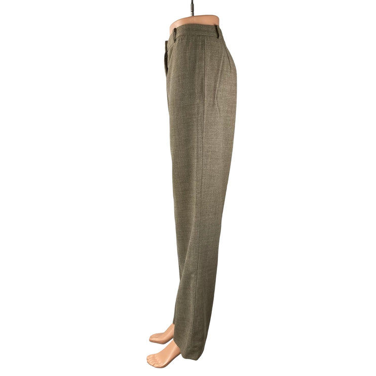 Ann Taylor Jayne Brown Wool Straight Palazzo Wide Leg Trousers Dress Pants Sz 4