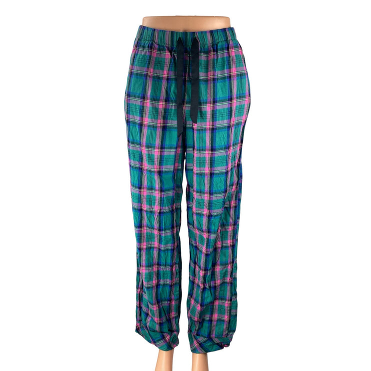 Victoria's Secret Women's Green Pink Plaid Flannel Sleepwear Pajama Pants Sz XS