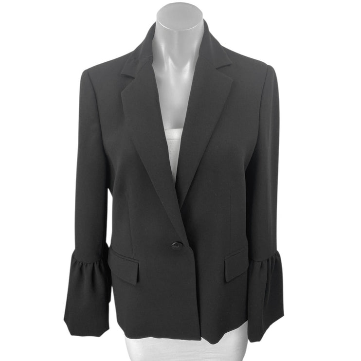 Mango Suit Women's Black Flared Long Sleeve Notch Lapel Blazer Coat Jacket Sz M