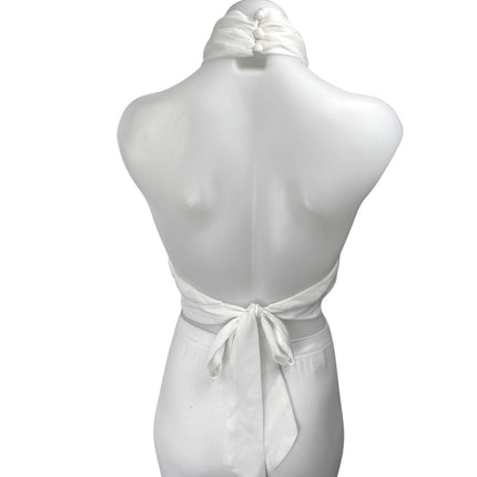 Princess Polly White Sleeveless Halter Neck Cami Camisole Crop Tank Top Size 10