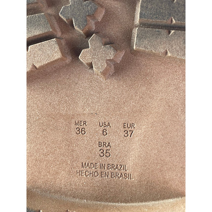 Anthropologie Women's Brown Lug Sole Gold Chain Chunky Platform Loafers Shoes 6