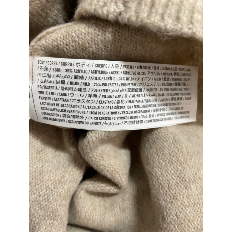 NEW Abercrombie & Fitch Beige Wool Knit Short Sleeve Mini Sweater Dress Size M
