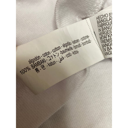 Zara Womens White Short Sleeve V Neck Basic Cotton Casual T Shirt Tee Top Size S