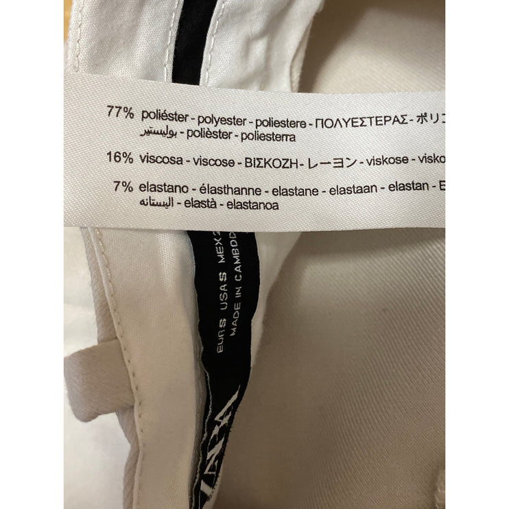 Zara Women's Beige High Rise Pleated Wide Leg Baggy Trousers Dress Pants Size S