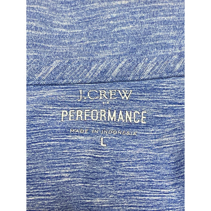 J.Crew Men's Blue Heathered Short Sleeve Golf Performance Polo Shirt Top Size L