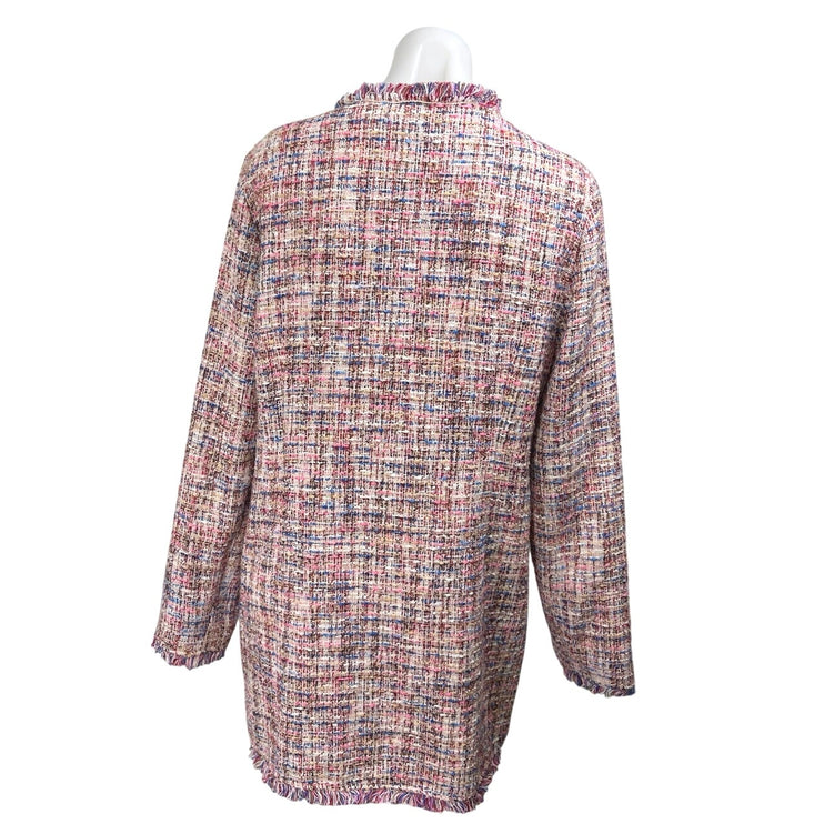 Laundry by Shelli Regal Multicolor Tweed Long Sleeve Blazer Cardigan Jacket L