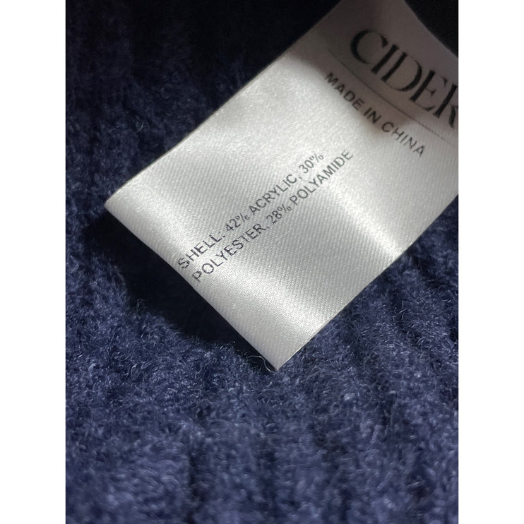 Cider Women's Navy Blue V Neck Cable Knit Tie Knot Cardigan Sweater Top Size 2XL