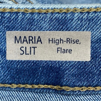 Mavi Maria Slit Women's Blue High Rise Distressed Flare Bootcut Denim Jeans 26