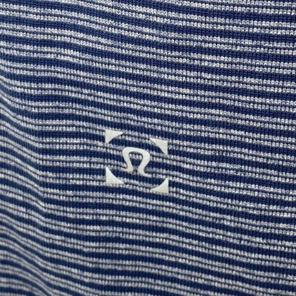 Lululemon Men's Blue Striped Short Sleeve Workout Athletic T Shirt Tee Top Sz M