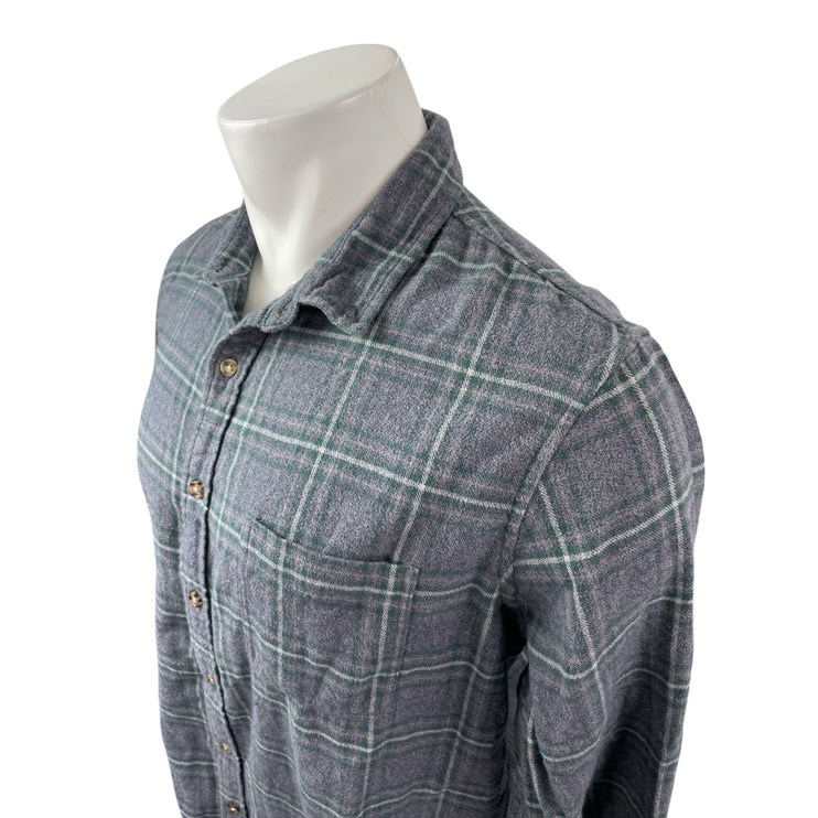 14th & Union Men's Gray Plaid Long Sleeve Chest Pocket Button Down Shirt Top XL