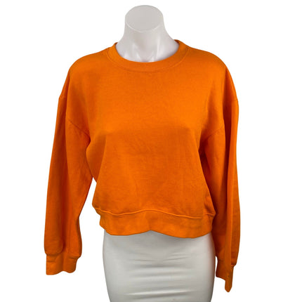Zara Women's Coral Crew Neck Long Sleeve Knit Boxy Sweater Sweatshirt Top Size S