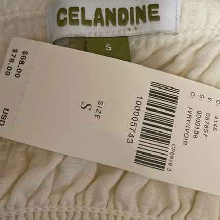 NEW Anthropologie Celandine Cream Strapless Sleeveless Tube Bandeau Blouse Top S