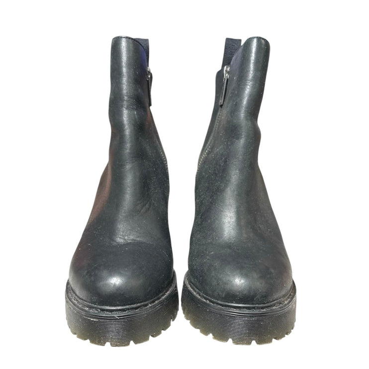 Dr Marten Magdalena Women's Black Leather High Heels Zip Ankle Boots Size 8