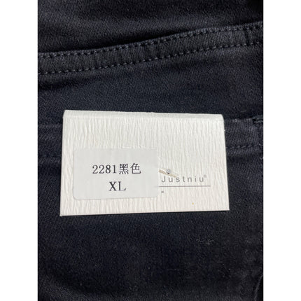 NEW Bowknot Women's Black High Rise Slit Flared Bootcut Denim Jeans Size XL