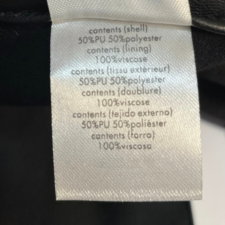 NEW WeWoreWhat Black Faux Vegan Leather High Rise A-Line Flare Bell Shorts Sz 30