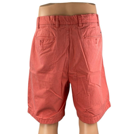 Tommy Hilfiger Men's Orange High Rise Wide Leg Chino Khaki Bermuda Shorts Sz 40