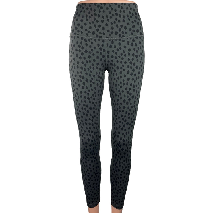 Aerie Black Gray Leopard Print High Rise Pull On Yoga Athletic Leggings Size M