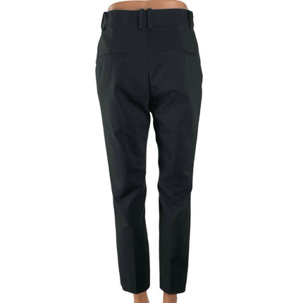 H&M Womens Black High Rise Slim Straight Career Work Ankle Trousers Pants Size 4