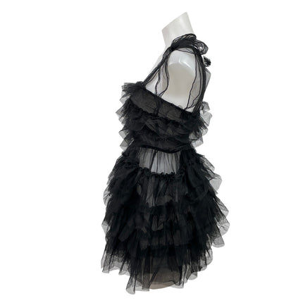 Widow Dusk Devotions Black Sheer Mesh Sleeveless Mini A-Line Tank Dress Size XS