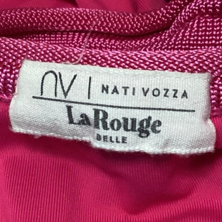 Nati Vozza Women's Pink Rib Knit Sleeveless Square Neck Pullover Crop Tank Top M
