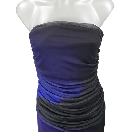 Zara Blue Black Colorblock Strapless Tube Bandeau Mini Bodycon Dress Size S