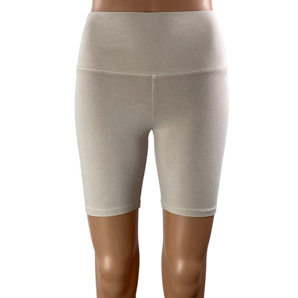 Aritzia TNA Women's White High Rise Yoga Workout Athletic Biker Shorts Size S
