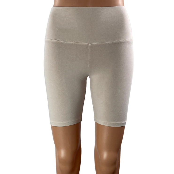 Aritzia TNA Women's White High Rise Yoga Workout Athletic Biker Shorts Size S