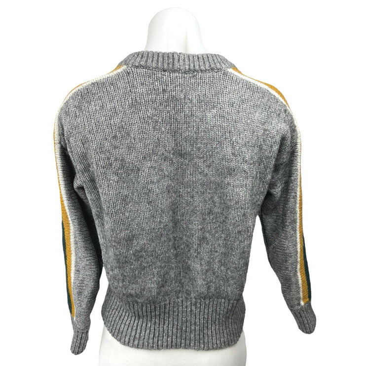 Madewell Women's Gray Striped Heath Crew Neck Pullover Sweater Top Size XS