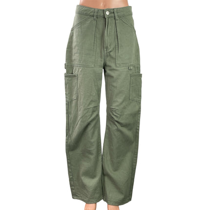 Princess Polly Green High Rise Pockets Wide Leg Baggy Denim Jeans Cargo Pants 4
