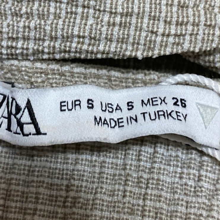 Zara Cream Beige Strapless Sleeveless Bandeau Tube Bodycon Midi Dress Size S