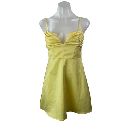 Princess Polly Della Womens Yellow Sleeveless Silky Camisole A-line Mini Dress 6